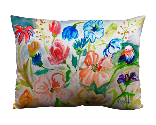 Colorful Flowers Suede Pillow