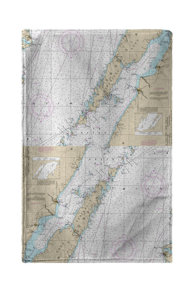 Door County, Green Bay, WI Nautical Map Beach Towel