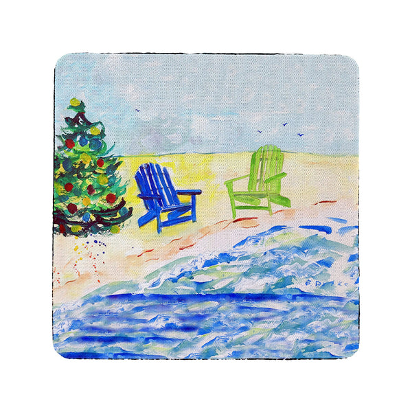 Beach Chair Christmas Coaster Set of 4