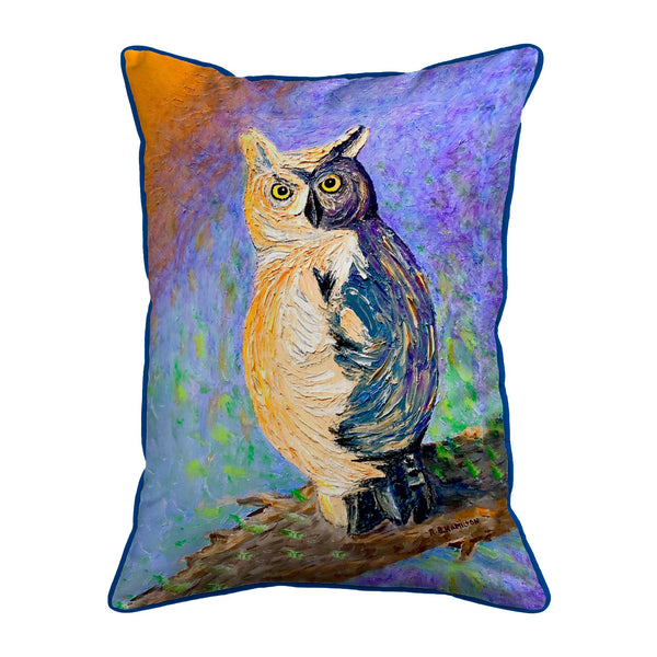 Owl Looking Back Corded Pillow