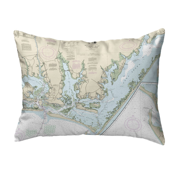 Beaufort Inlet and Part of Core Sound, NC Nautical Map Noncorded Indoor/Outdoor Pillow
