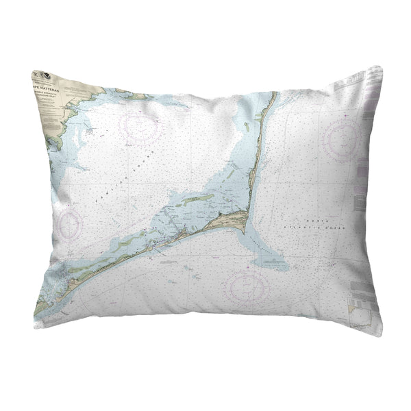 Cape Hatteras, NC Nautical Map Noncorded Indoor/Outdoor Pillow