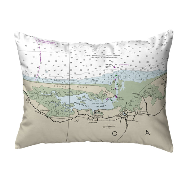 Cape Cod - Sandy Neck, MA Nautical Map Noncorded Indoor/Outdoor Pillow