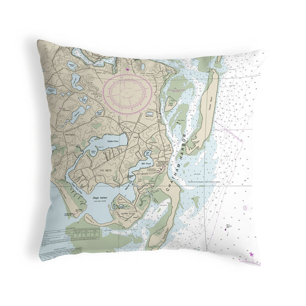 Chatham Harbor, MA Nautical Map Noncorded Indoor/Outdoor Pillow