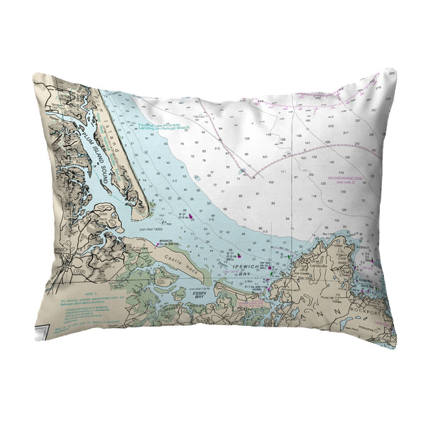 Plum Island Sound, MA Nautical Map Noncorded Indoor/Outdoor Pillow