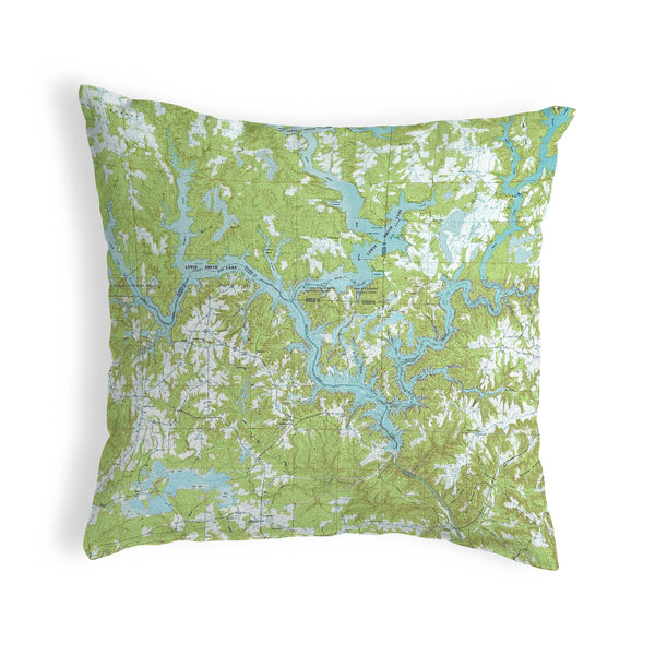 Lewis Smith Lake, AL Nautical Map Noncorded Indoor/Outdoor Pillow