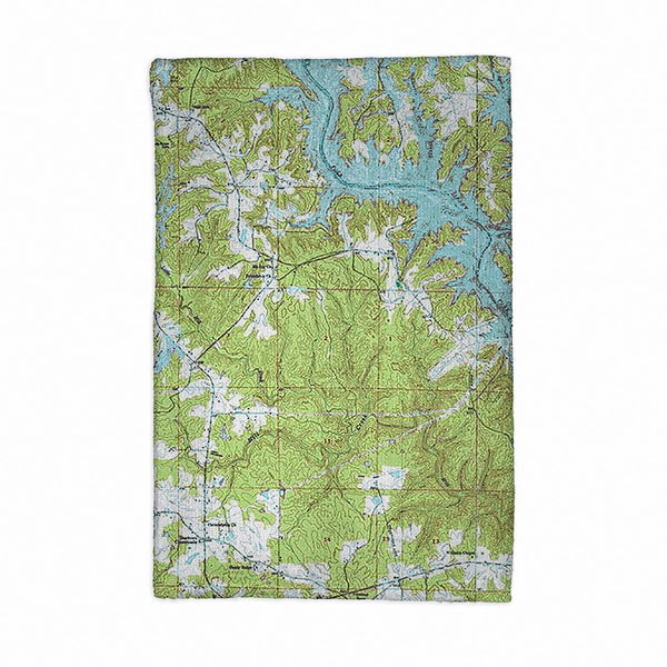 Lewis Smith Lake, AL Nautical Map Kitchen Towel