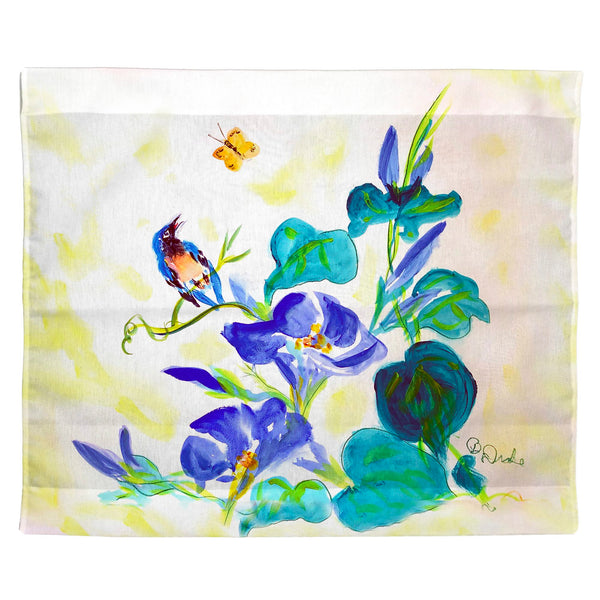 Blue Morning Glories Outdoor Wall Hanging 24x30