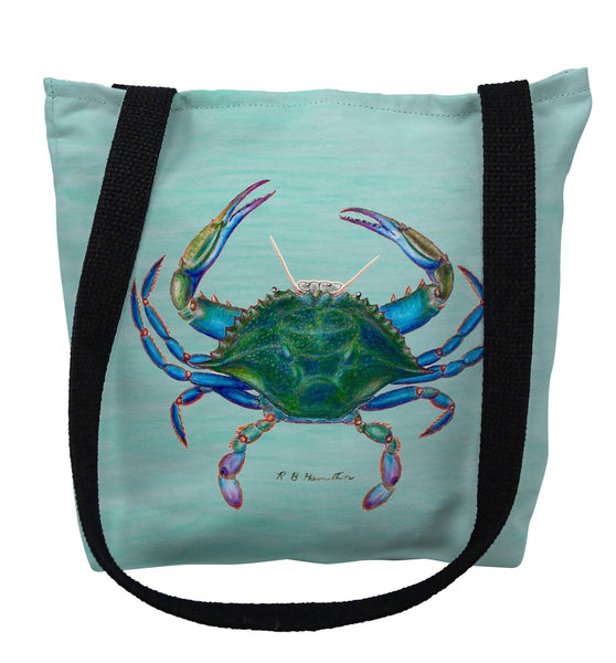 Female Blue Crab on Aqua Tote Bag