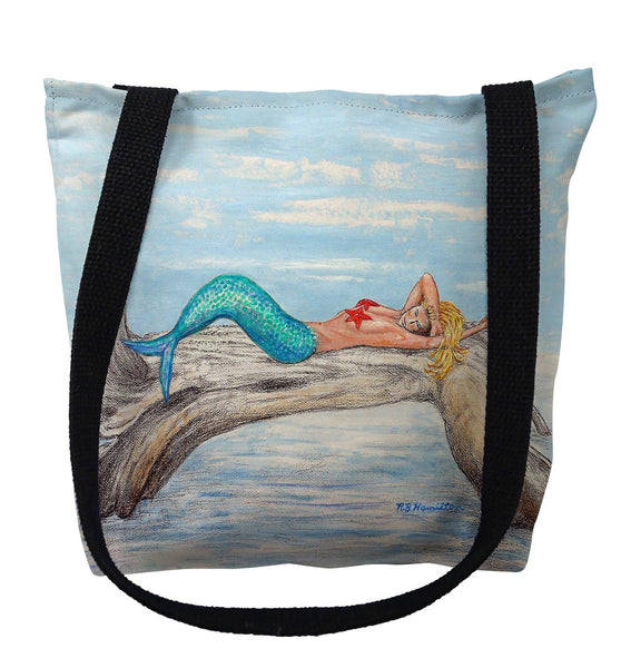 Mermaid on Log Right Tote Bag